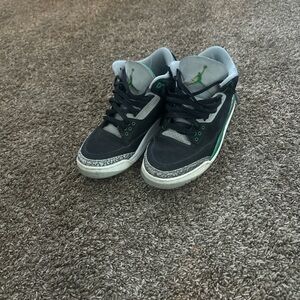 Jordan Sneakers Black with Green Highlights